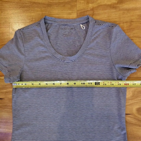 Toad & Co Small Striped Short Sleeve T-Shirt Polyester Tencel Stretch - Picture 3 of 5